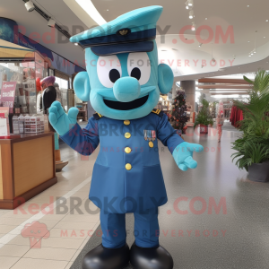 Teal Navy Soldier maskot...