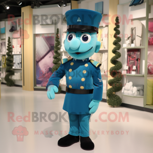 Teal Navy Soldier maskot...