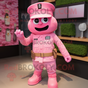 Pink Army Soldier mascotte...