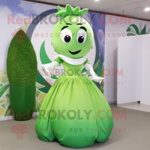 Olive Arrow Of Love mascot costume character dressed with a Ball Gown and Hair clips