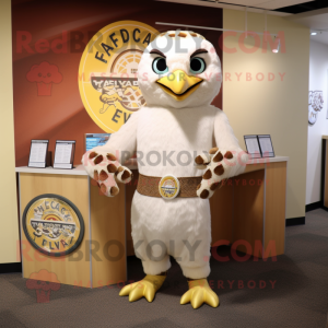 Cream Falcon maskot kostume...