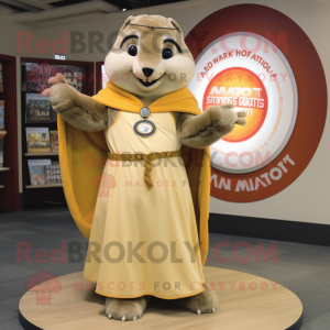 Tan Marmot maskot kostume...