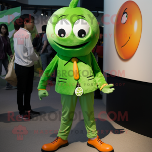 Grön mandarin maskot kostym...