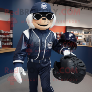 Navy Baseball Glove maskot...