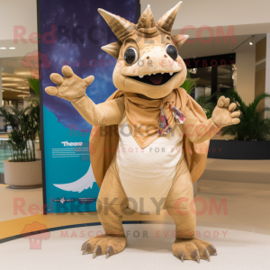 Tan Triceratops mascotte...