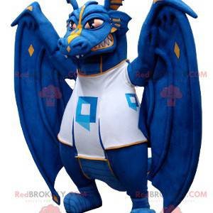 Mascote dragão azul e branco - Redbrokoly.com