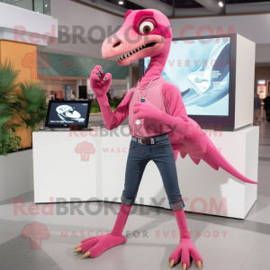 Pink Deinonychus maskot...