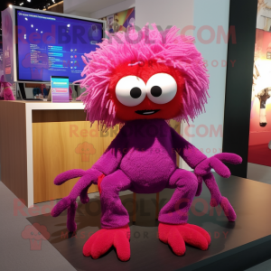 Magenta Edderkopp maskot...