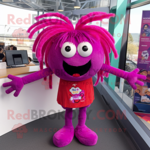 Magenta Edderkopp maskot...