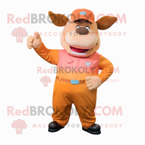 Peach Bull maskot kostume...