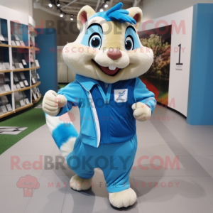 Sky Blue Chipmunk mascotte...