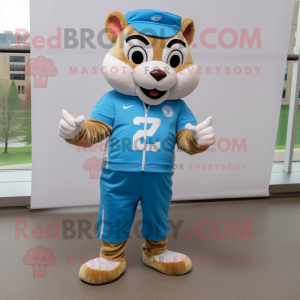 Sky Blue Chipmunk mascotte...