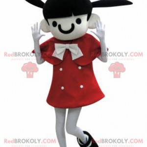 Mascote de menina marrom com orelhas de burro - Redbrokoly.com