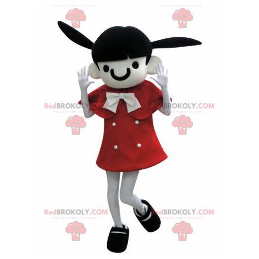 Mascote de menina marrom com orelhas de burro - Redbrokoly.com