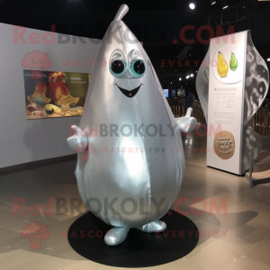 Silver Pear mascot costume character dressed with a Cover-up and Anklets