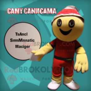Tan Pendant mascot costume character dressed with a Swimwear and Gloves