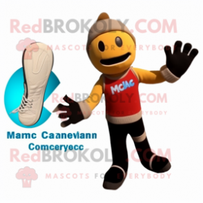 Tan Pendant mascot costume character dressed with a Swimwear and Gloves