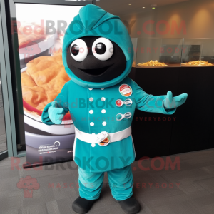 Teal Sushi mascotte kostuum...