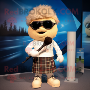 Kremfarget sekkepipe maskot...