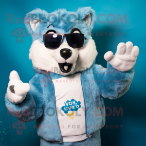 Sky Blue Say Wolf maskot...