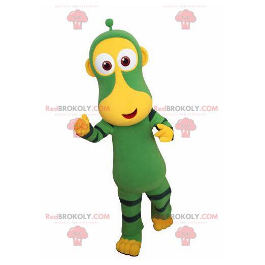 Mascotte scimmia verde e gialla. Mascotte animale futuristico -