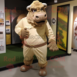 Krémový kostým maskota...