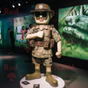 nan Army Soldier mascot costume character dressed with a Board Shorts and Smartwatches