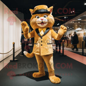 Gold Cat mascotte kostuum...