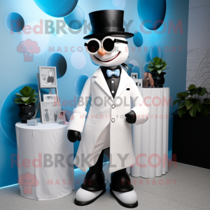 White Doctor mascot costume character dressed with a Tuxedo and Hats