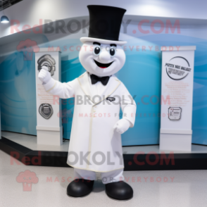 White Doctor mascot costume character dressed with a Tuxedo and Hats