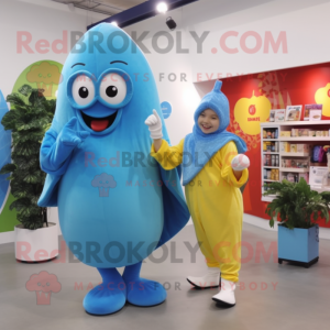 Sky Blue Baa maskot kostym...