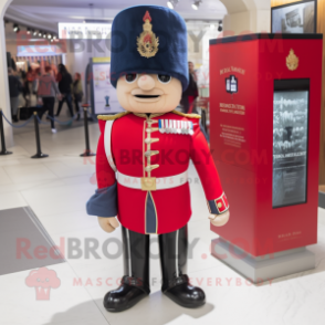 nan British Royal Guard mascot costume character dressed with a Skinny Jeans and Coin purses