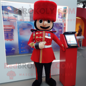 nan British Royal Guard mascot costume character dressed with a Skinny Jeans and Coin purses