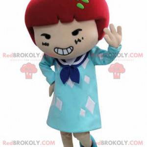 Mascot meisje in jurk met rood haar - Redbrokoly.com