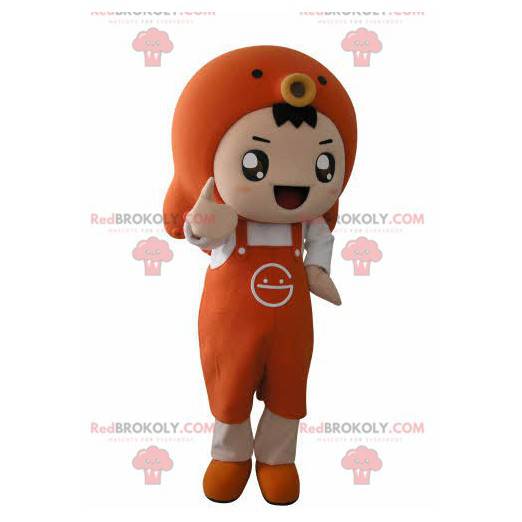 Boy mascot with an apron and a fish - Redbrokoly.com