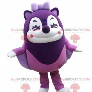 Mascotte d'écureuil volant violet à l'air rieur - Redbrokoly.com