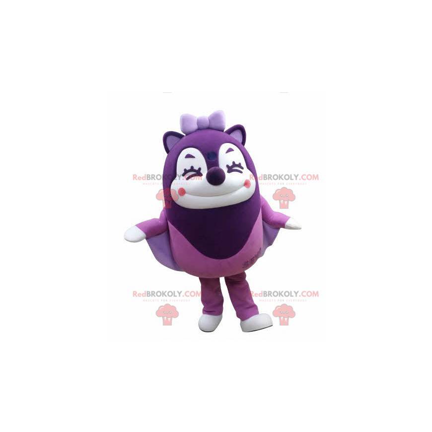 Purple flying squirrel mascot laughing air - Redbrokoly.com