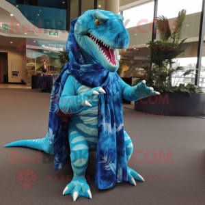 Cyan Allosaurus maskot...