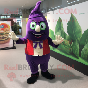  Aubergine maskot kostym...