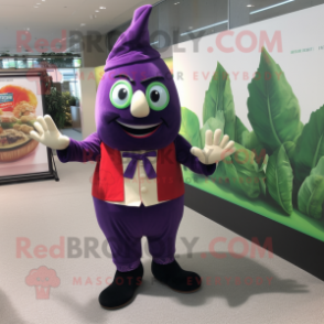 nan Eggplant mascot costume character dressed with a Blazer and Anklets