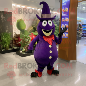 nan Eggplant mascot costume character dressed with a Blazer and Anklets