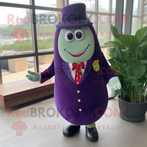 nan Eggplant mascot costume character dressed with a Blazer and Anklets