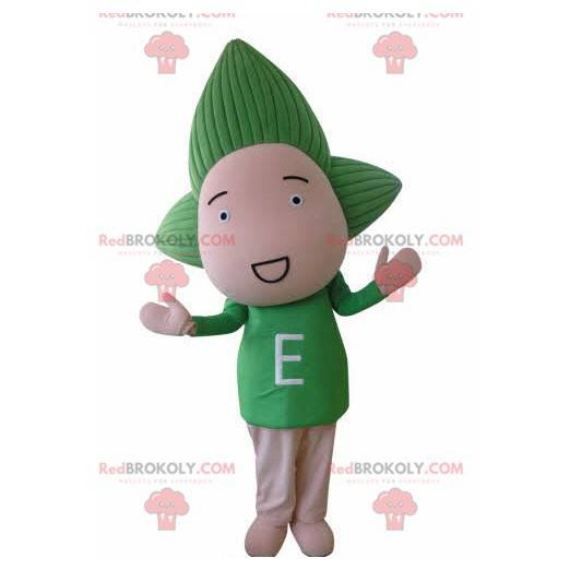 Babydukke maskot med grønt hår - Redbrokoly.com