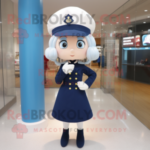 nan Navy Soldier mascot costume character dressed with a Mini Skirt and Shawls