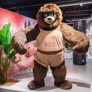 Brown Giant Sloth mascotte...