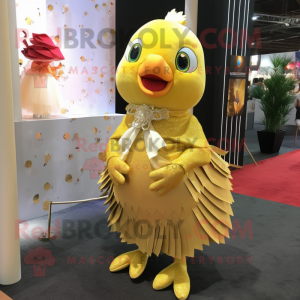 Gold Dove maskot kostym...