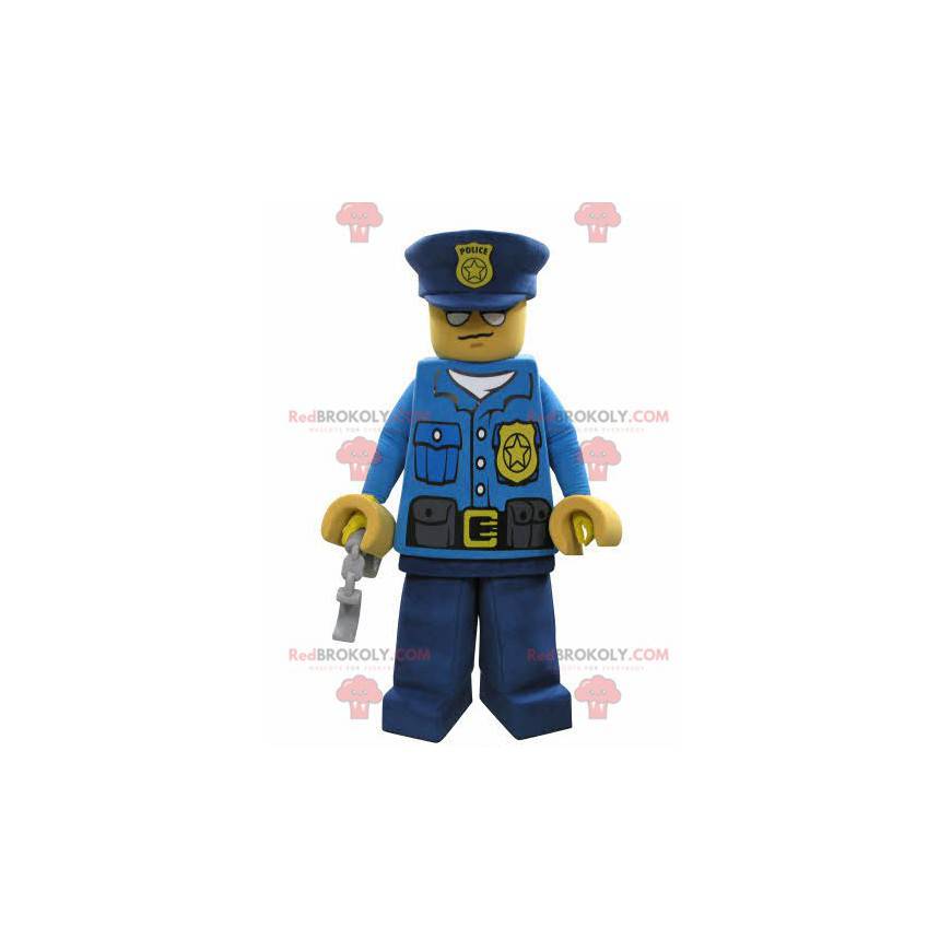 Mascote Lego vestido com uniforme de policial - Redbrokoly.com