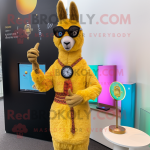 Gouden lama mascotte...