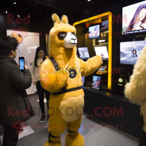 Gouden lama mascotte...