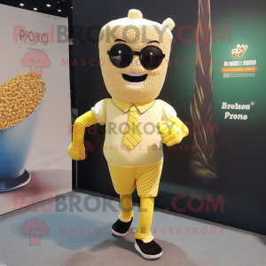 Geel Pop Corn mascotte...